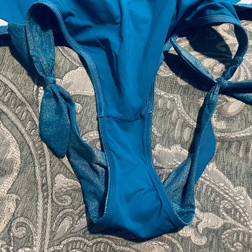 Zimmermann Raie Lurex Blue Iris Tie Bikini Set